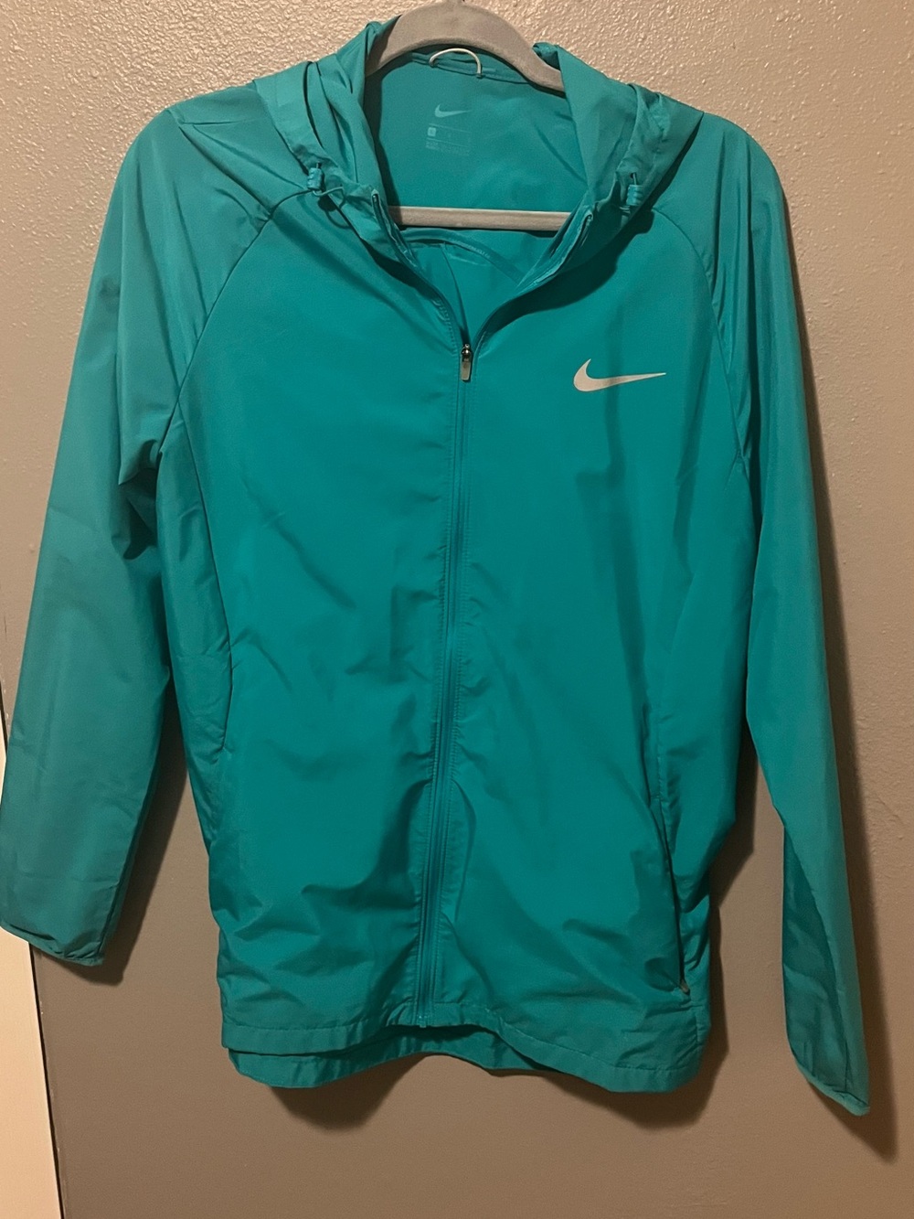 Nike Teal Hooded Windbreaker Jacket